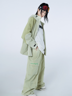 Women's Mint Green Cargo Pocket Insulated Snow Pants