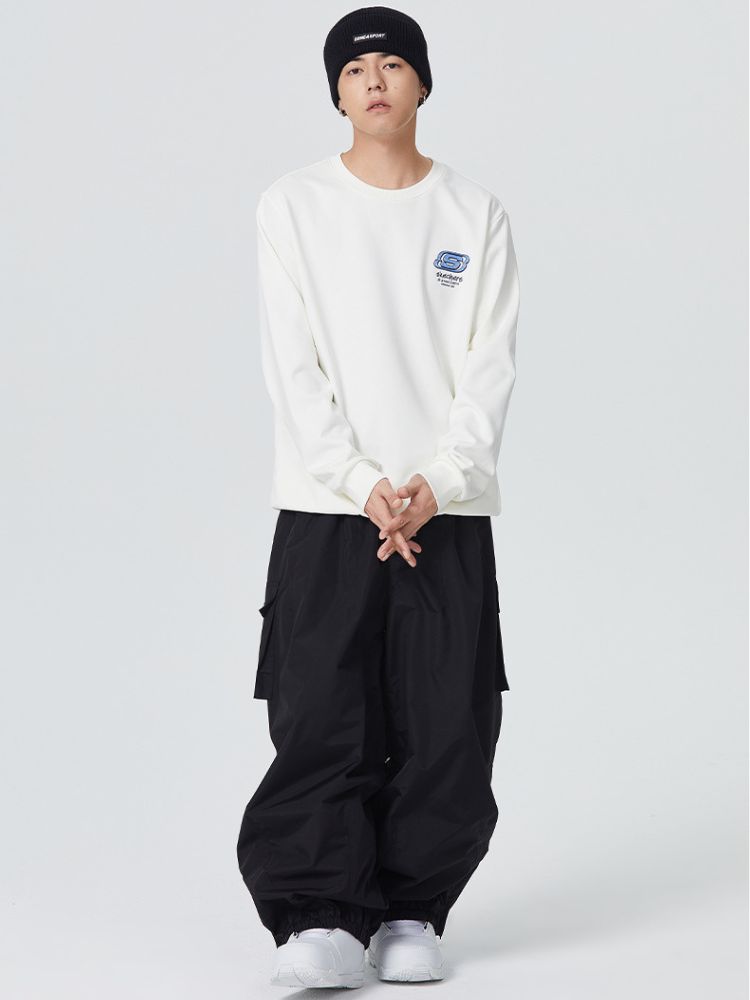 Men's Snow Pant 3L Monochrome Baggy Cargo Pants - Searipe
