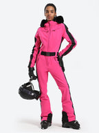 Women' One Piece Ski Suits Classic Faux-Fur Ski Jumpsuit
