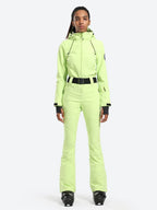 Womens One Piece Snowsuit Belted Flare Slim Ski Suits