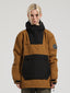 Women's Black & Brown Kangaroo Pocket Patchwork Ski Anorak Snow Anoraks