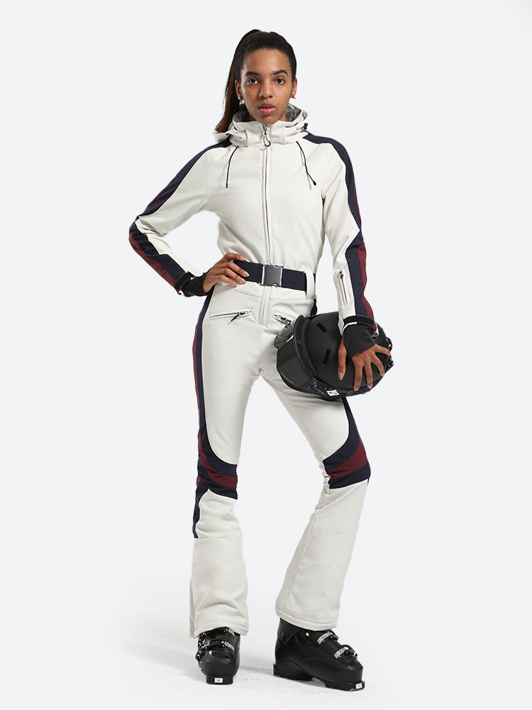 Women's Black Performance Athletic One-Piece Ski Suit Snowboard Suit