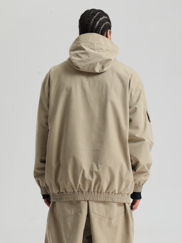 Men' Khaki Snowboard Jakcet Minimalist Freeride Snow Jacket