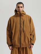 Men' Khaki Snowboard Jakcet Minimalist Freeride Snow Jacket