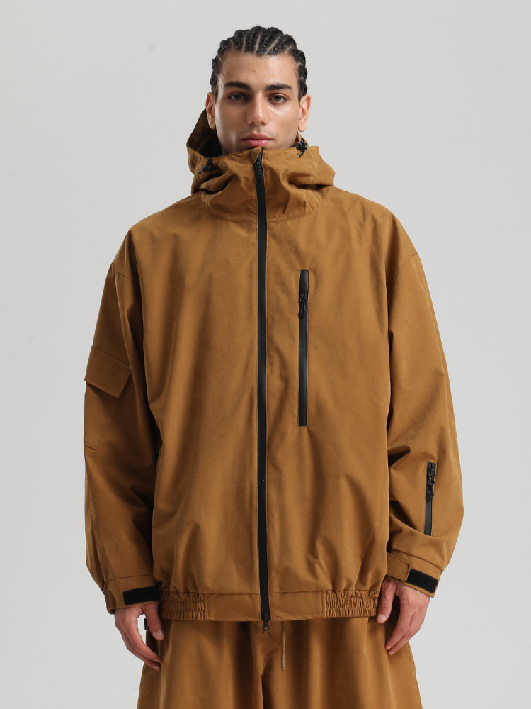 Men' Khaki Snowboard Jakcet Minimalist Freeride Snow Jacket