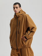 Men' Khaki Snowboard Jakcet Minimalist Freeride Snow Jacket