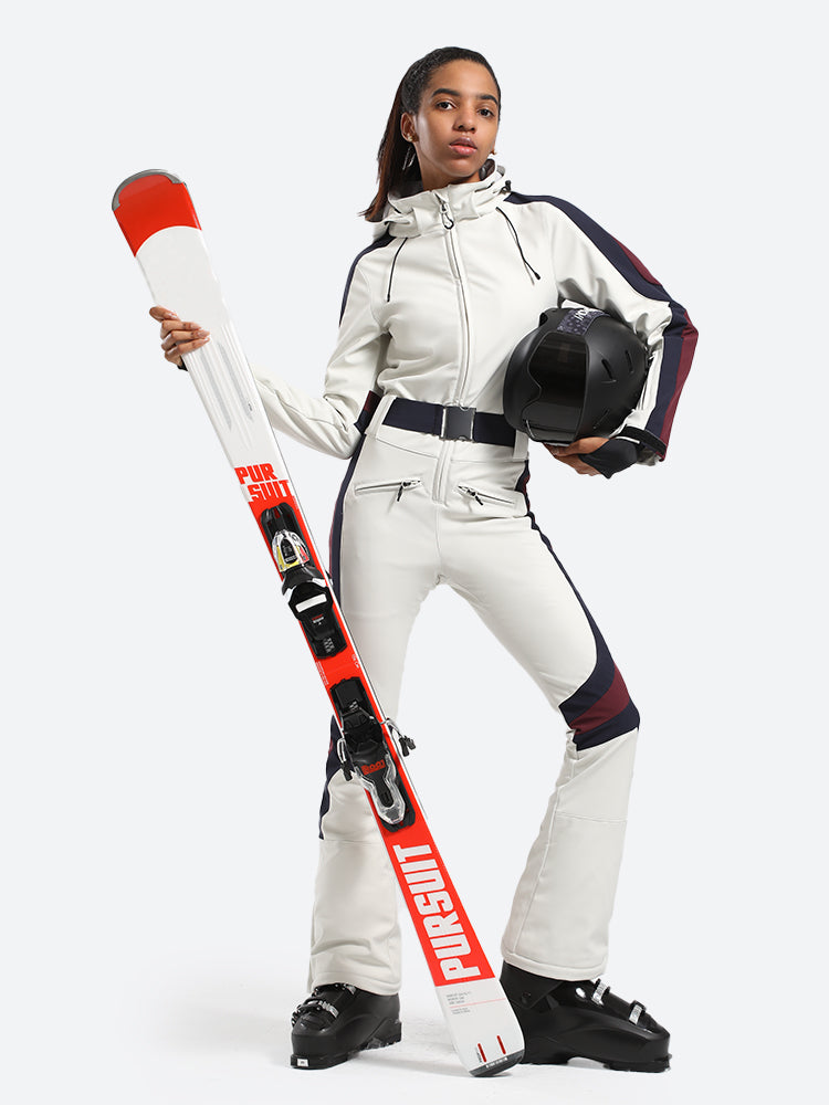 Women's Black Performance Athletic One-Piece Ski Suit Snowboard Suit