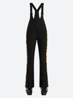 Women's Black & Houndstooth Slim-Fit Articulated-Knee Ski Bibs Snow Bibs