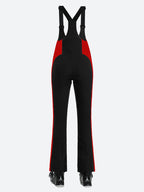 Women's Black & Leopard Slim-Fit Articulated-Knee Ski Bibs Snow Bibs