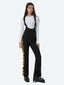 Women's Black & Leopard Slim-Fit Articulated-Knee Ski Bibs Snow Bibs