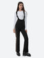 Women's Black & Houndstooth Slim-Fit Articulated-Knee Ski Bibs Snow Bibs