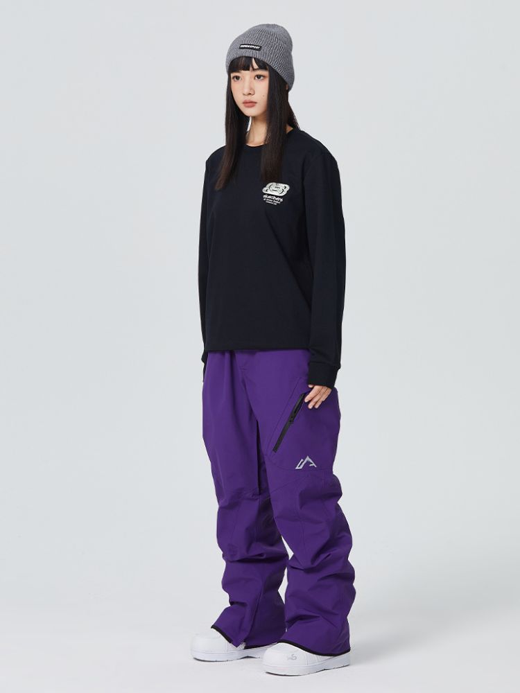 Men's Snowboard Pants Diagonal Zipper Snow Pants