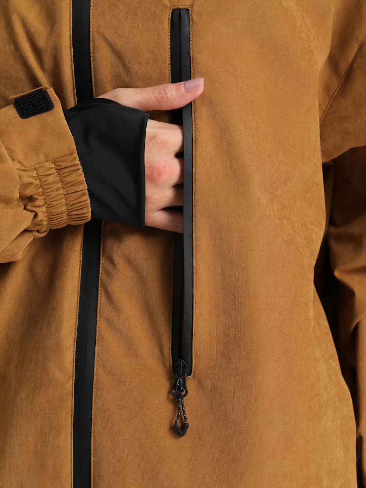 Men' Khaki Snowboard Jakcet Minimalist Freeride Snow Jacket
