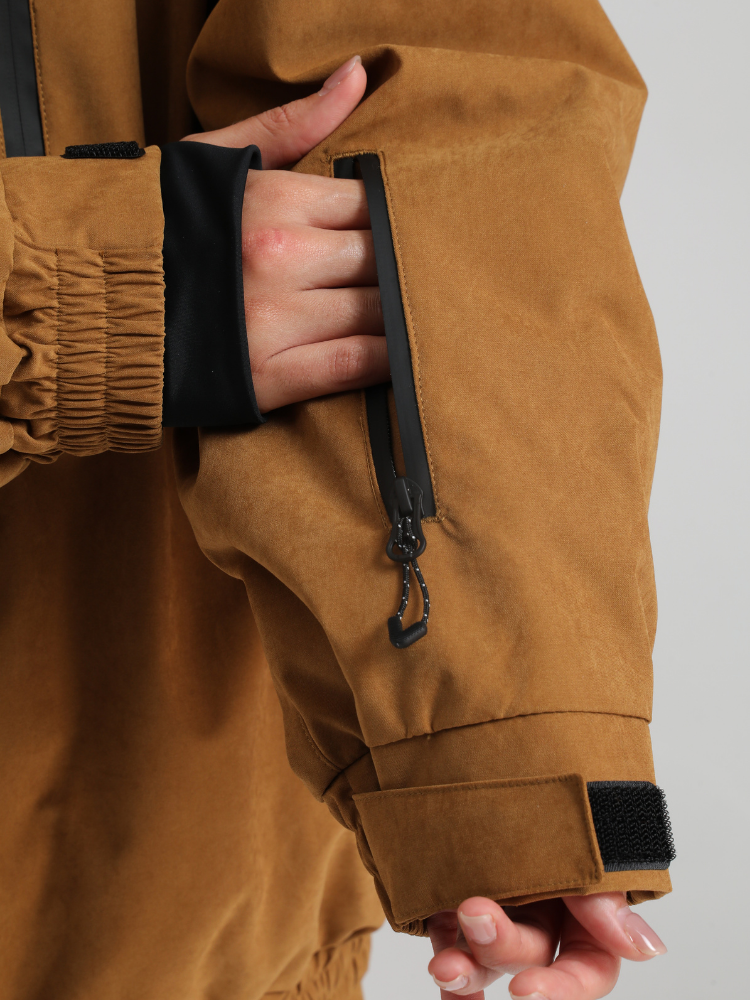 Men' Khaki Snowboard Jakcet Minimalist Freeride Snow Jacket