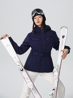 Damen Slim Isolierte Skijacke mit verstellbarem Taillengürtel