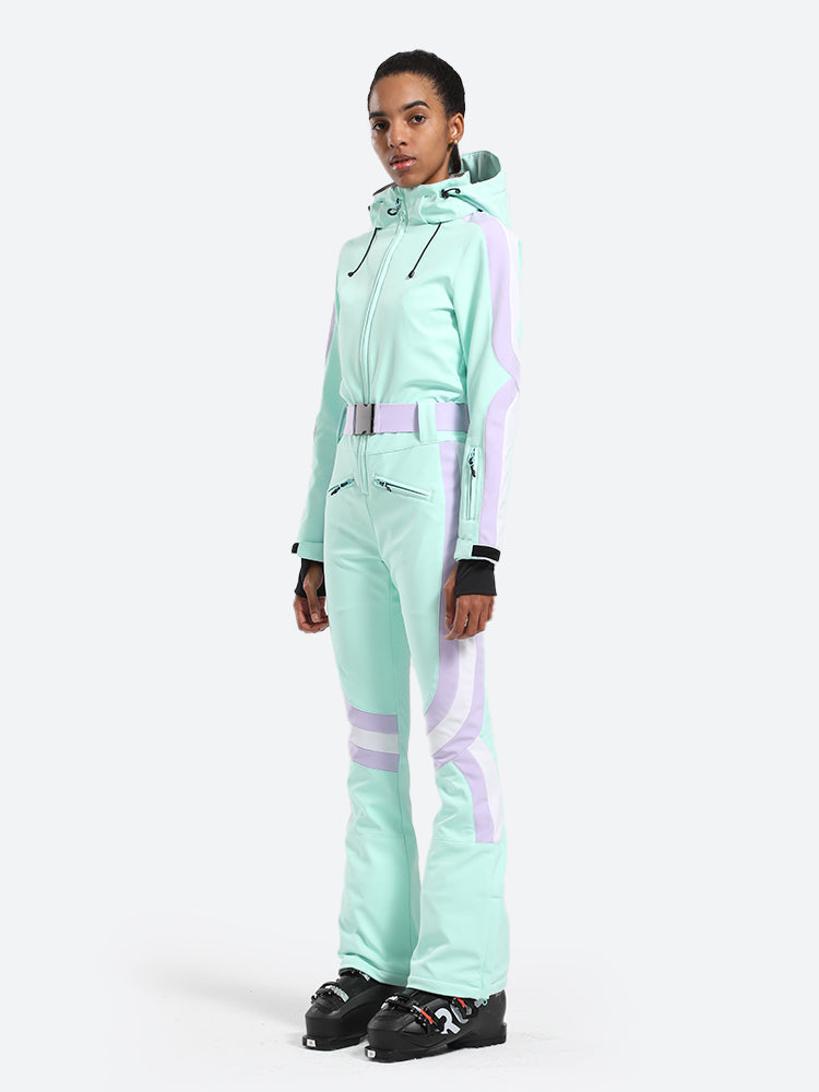 Women's Black Performance Athletic One-Piece Ski Suit Snowboard Suit