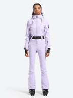 Women's Belted Flare Slim One Piece Ski Suits