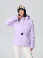 Damen Slim Isolierte Skijacke mit verstellbarem Taillengürtel