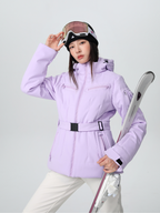 Damen Slim Isolierte Skijacke mit verstellbarem Taillengürtel