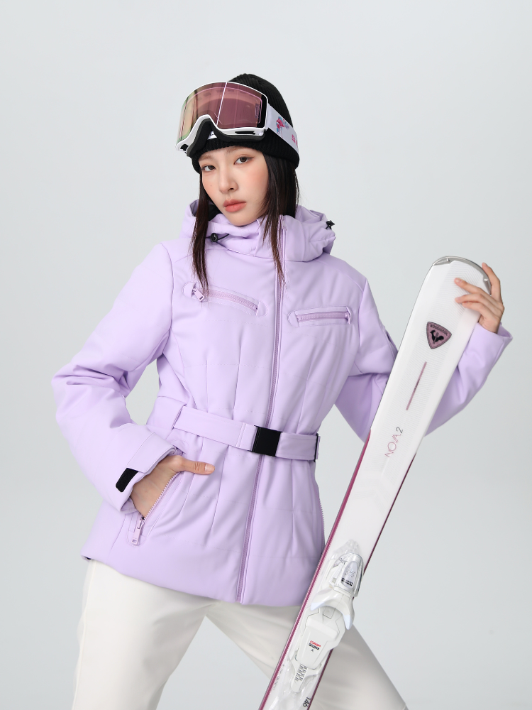 Damen Slim Isolierte Skijacke mit verstellbarem Taillengürtel