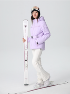Damen Slim Isolierte Skijacke mit verstellbarem Taillengürtel