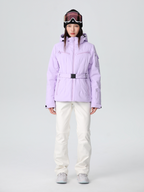 Damen Slim Isolierte Skijacke mit verstellbarem Taillengürtel