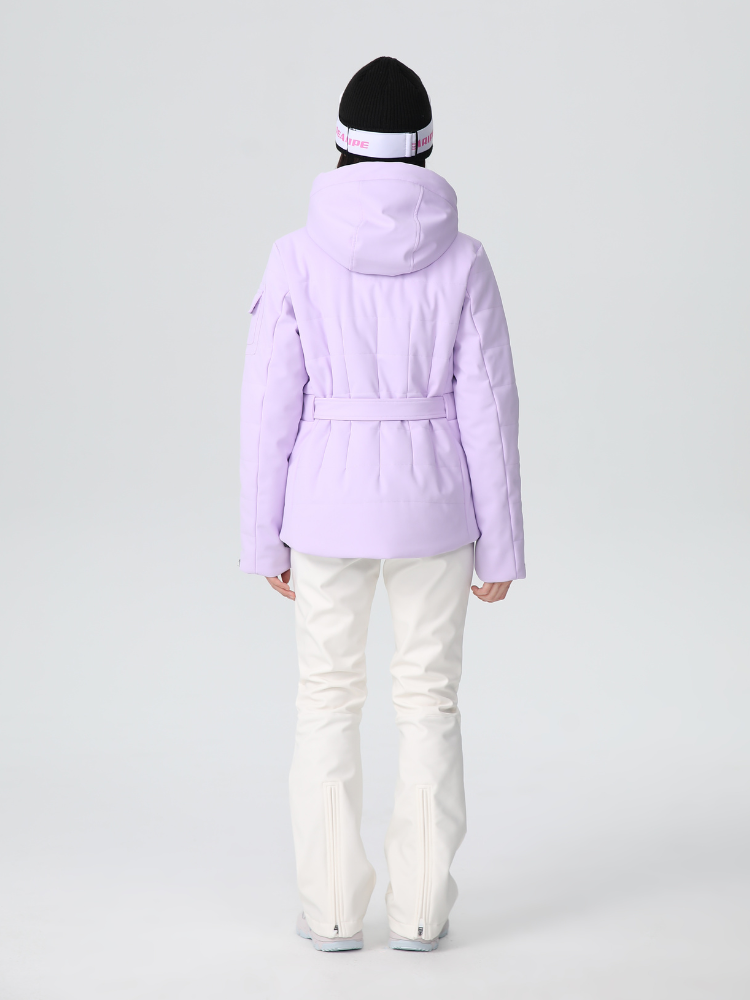 Damen Slim Isolierte Skijacke mit verstellbarem Taillengürtel