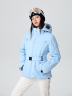 Damen Slim Isolierte Skijacke mit verstellbarem Taillengürtel