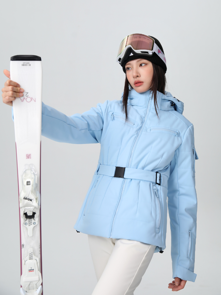 Damen Slim Isolierte Skijacke mit verstellbarem Taillengürtel