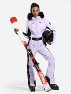Women's Faux-Fur Slim One Piece Ski Suits