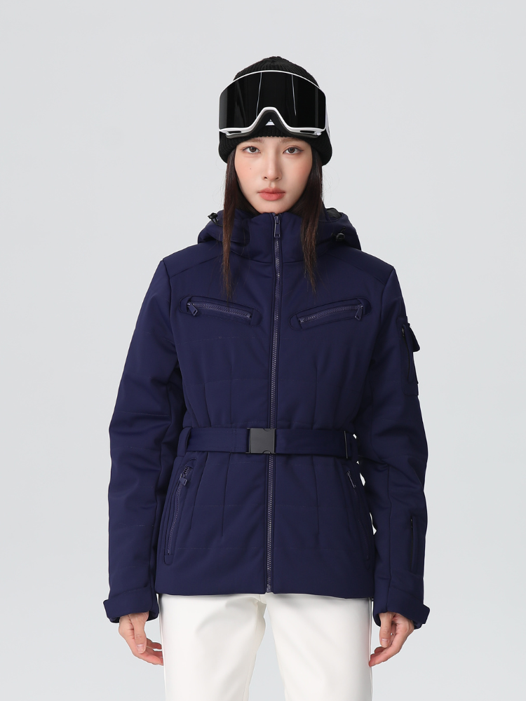 Damen Slim Isolierte Skijacke mit verstellbarem Taillengürtel
