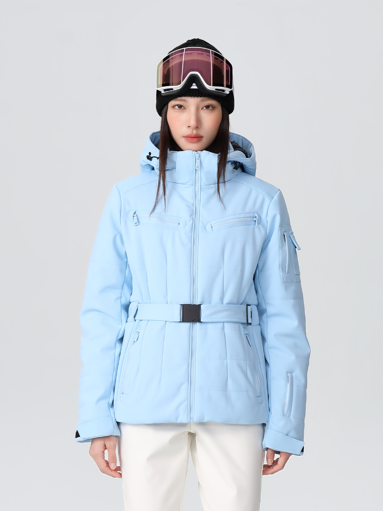 Damen Slim Isolierte Skijacke mit verstellbarem Taillengürtel