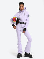 Women's Belted Flare Slim One Piece Ski Suits