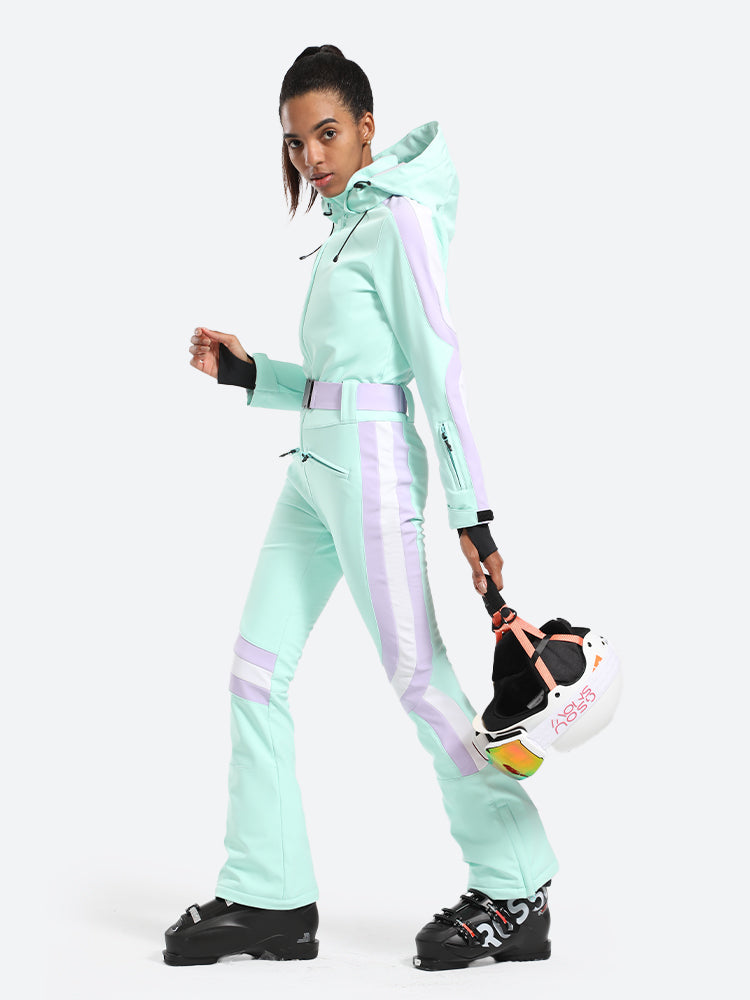 Women's Black Performance Athletic One-Piece Ski Suit Snowboard Suit