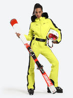 Women' One Piece Ski Suits Classic Faux-Fur Ski Jumpsuit