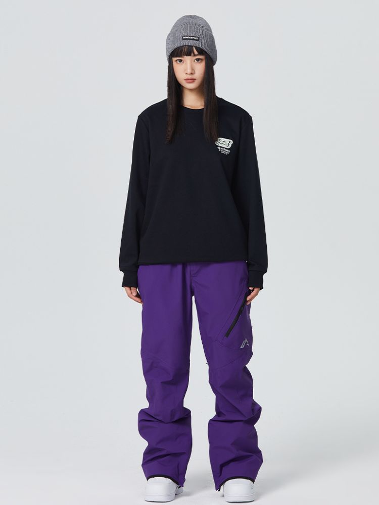 Men's Snowboard Pants Diagonal Zipper Snow Pants