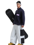 Men's Baggy Snowboard Pants Color Block Double Cargo Snow Pants