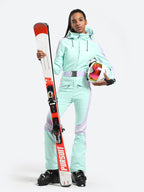 Women's Black Performance Athletic One-Piece Ski Suit Snowboard Suit