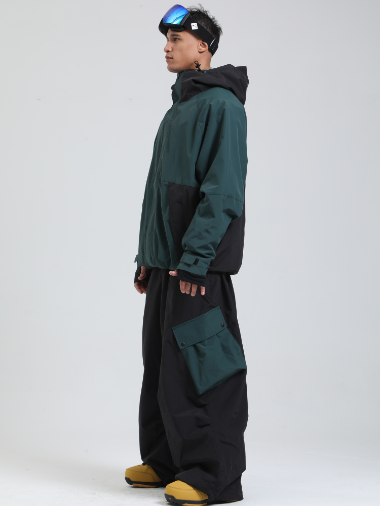 Men's  Cargo Snowboard Jacket All-Mountain Baggy Snow Jacket