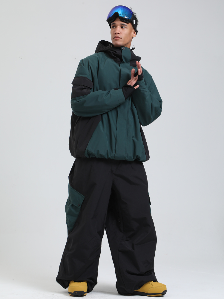 Men's  Cargo Snowboard Jacket All-Mountain Baggy Snow Jacket