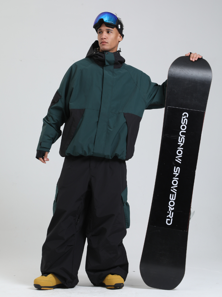 Men's  Cargo Snowboard Jacket All-Mountain Baggy Snow Jacket