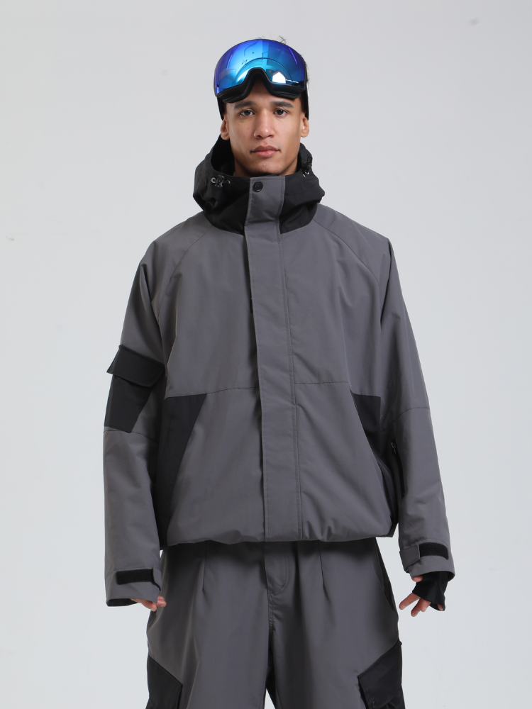 Men's  Cargo Snowboard Jacket All-Mountain Baggy Snow Jacket