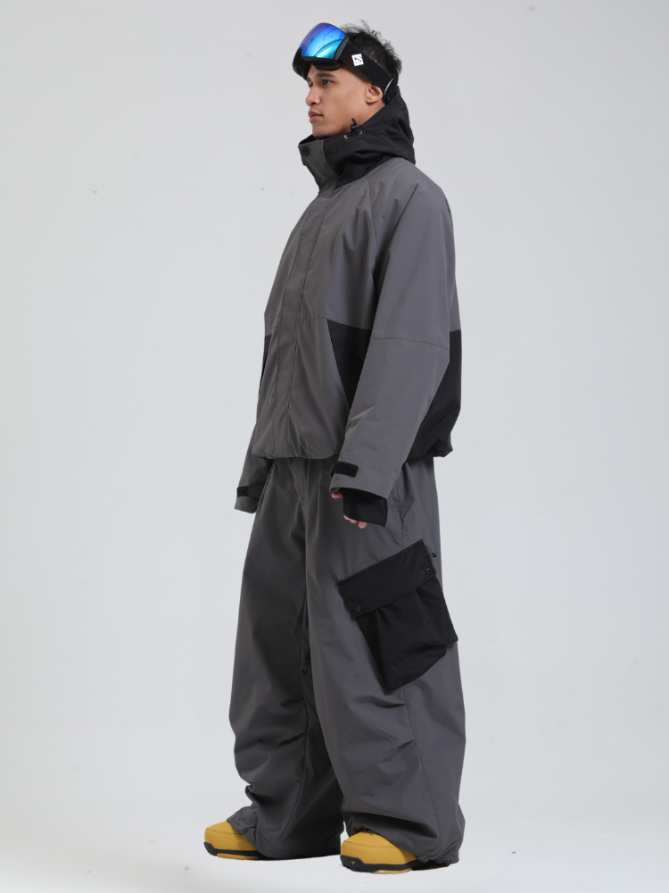 Men's  Cargo Snowboard Jacket All-Mountain Baggy Snow Jacket