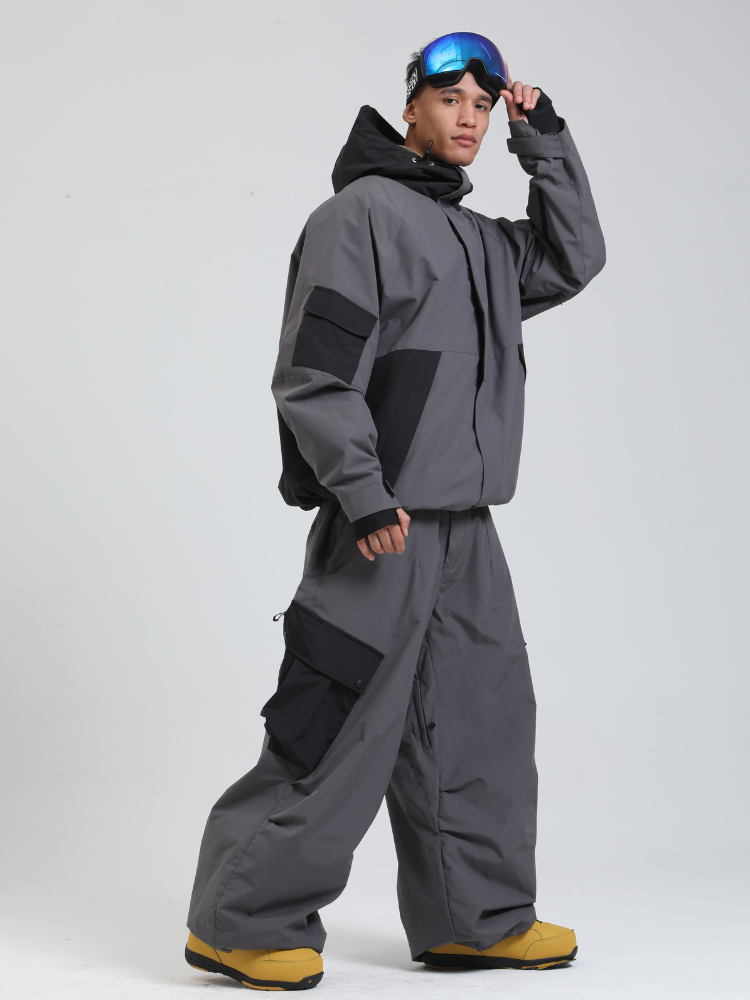Men's  Cargo Snowboard Jacket All-Mountain Baggy Snow Jacket