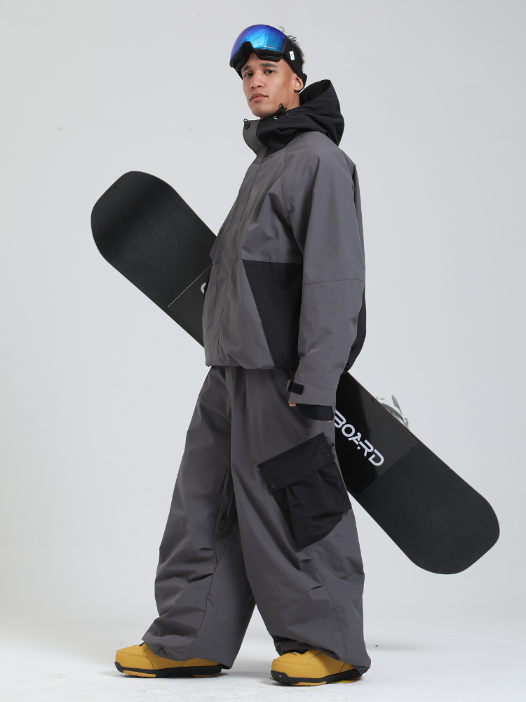 Men's  Cargo Snowboard Jacket All-Mountain Baggy Snow Jacket