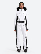 Women's Faux-Fur Slim Ski Jumpsuit One Piece Ski Suit