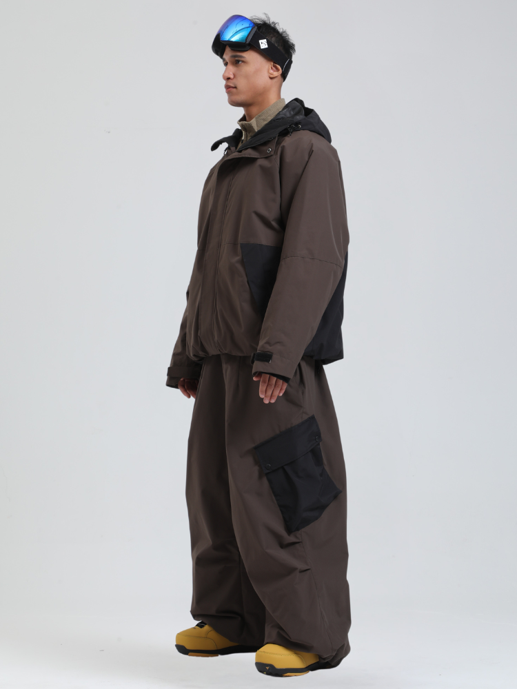 Men's  Cargo Snowboard Jacket All-Mountain Baggy Snow Jacket