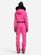 Women's Faux-Fur Slim One Piece Ski Suits