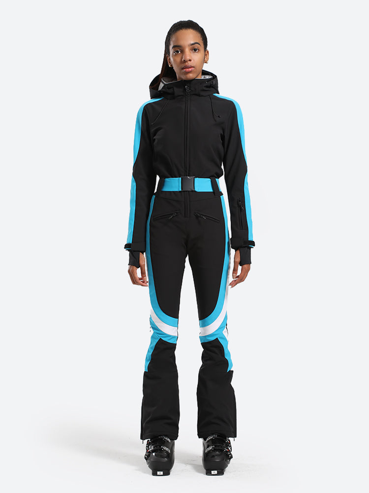 Women's Black Performance Athletic One-Piece Ski Suit Snowboard Suit Secondary image