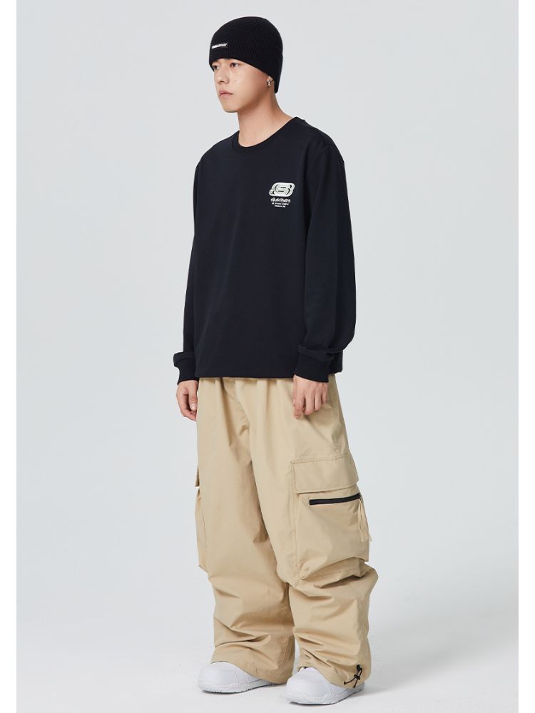 Men's Snow Pants Zip Pocket Baggy Cargo Snowboard Pants